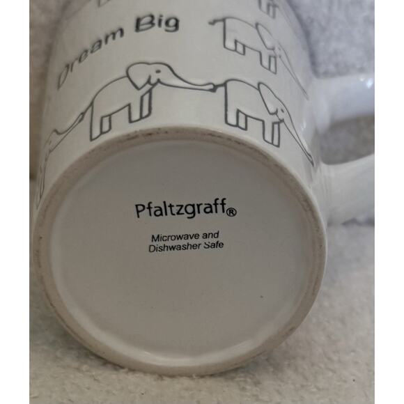 Pfaltzgraff Dream Big 5" Elephant Coffee Mug White Black (CR014-102024) - Picture 5 of 5
